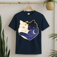Sun and Moon Yin and Yang Cats T-Shirt