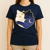 Sun and Moon Yin and Yang Cats T-Shirt