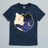 Sun and Moon Yin and Yang Cats T-Shirt