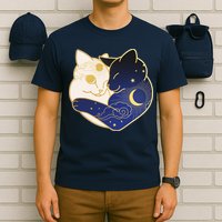 Sun and Moon Yin and Yang Cats T-Shirt