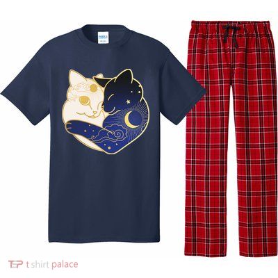 Sun and Moon Yin and Yang Cats Pajama Set