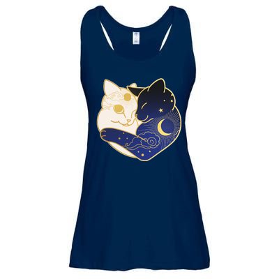 Sun and Moon Yin and Yang Cats Ladies Essential Flowy Tank