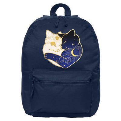 Sun and Moon Yin and Yang Cats 16 in Basic Backpack