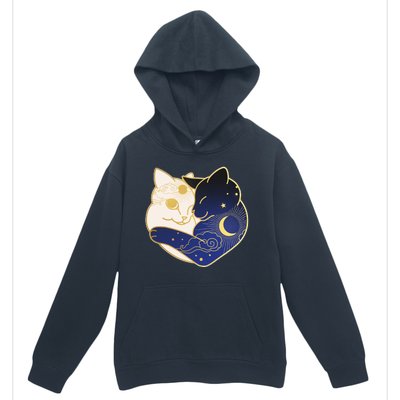 Sun and Moon Yin and Yang Cats Urban Pullover Hoodie