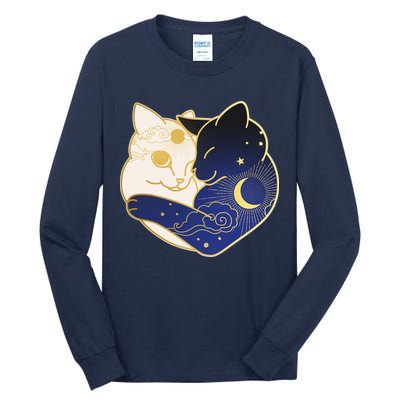Sun and Moon Yin and Yang Cats Tall Long Sleeve T-Shirt