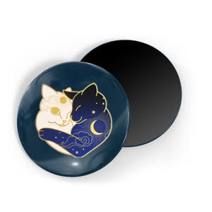 Sun and Moon Yin and Yang Cats Magnet