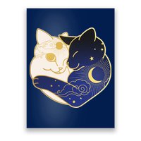 Sun and Moon Yin and Yang Cats Poster