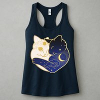Sun and Moon Yin and Yang Cats Womens Tank Top