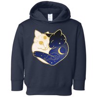 Sun and Moon Yin and Yang Cats Toddler Hoodie