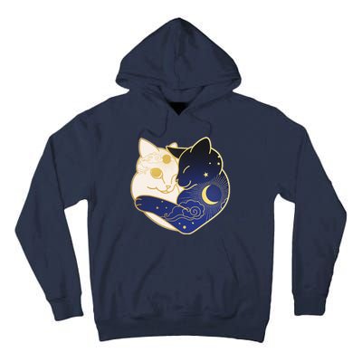 Sun and Moon Yin and Yang Cats Tall Hoodie