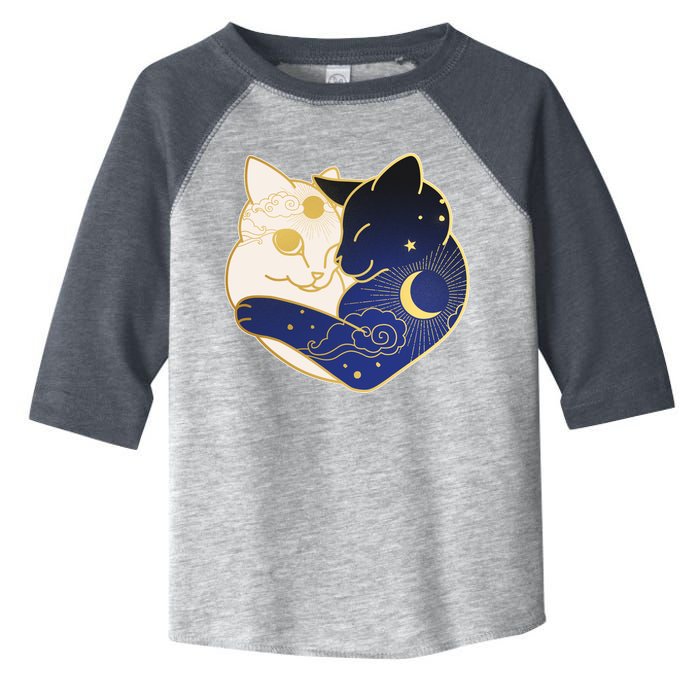 Sun and Moon Yin and Yang Cats Toddler Fine Jersey T-Shirt