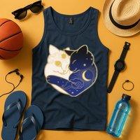 Sun and Moon Yin and Yang Cats Tank Top