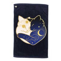 Sun and Moon Yin and Yang Cats Golf Towel