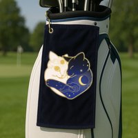 Sun and Moon Yin and Yang Cats Golf Towel