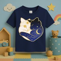 Sun and Moon Yin and Yang Cats Toddler T-Shirt