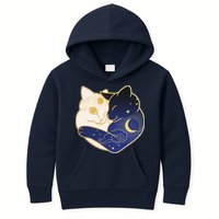 Sun and Moon Yin and Yang Cats Kids Hoodie