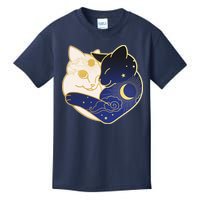 Sun and Moon Yin and Yang Cats Kids T-Shirt