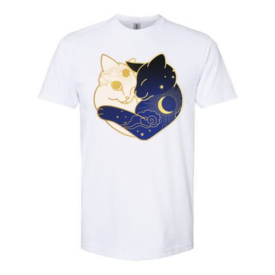 Sun and Moon Yin and Yang Cats Softstyle CVC T-Shirt