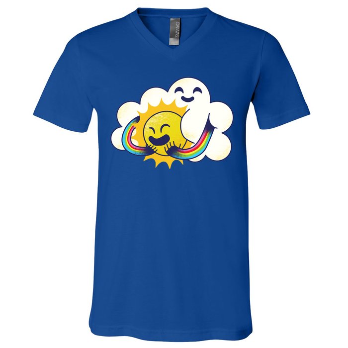 Sun Cloud Love V-Neck T-Shirt