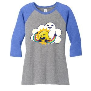 Sun Cloud Love Women's Tri-Blend 3/4-Sleeve Raglan Shirt