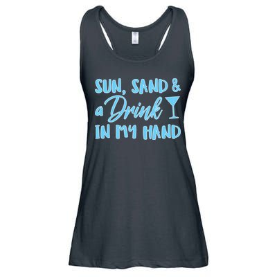 Sun Sand & A Drink In My Hand Ladies Essential Flowy Tank