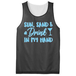 Sun Sand & A Drink In My Hand Mesh Reversible Basketball Jersey Tank