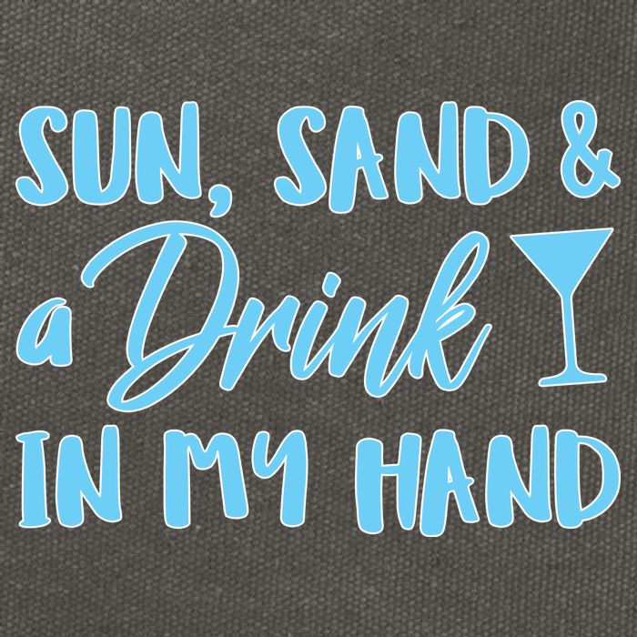 Sun Sand & A Drink In My Hand Cotton Canvas Backpack