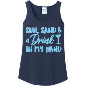 Sun Sand & A Drink In My Hand Ladies Essential Tank