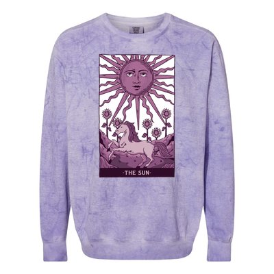 Sun Tarot Card Colorblast Crewneck Sweatshirt