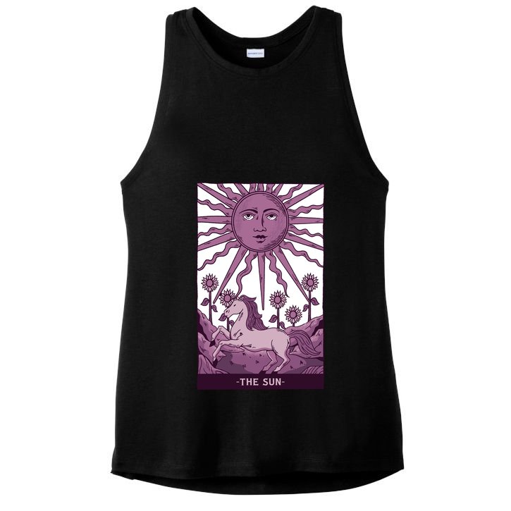 Sun Tarot Card Ladies PosiCharge Tri-Blend Wicking Tank