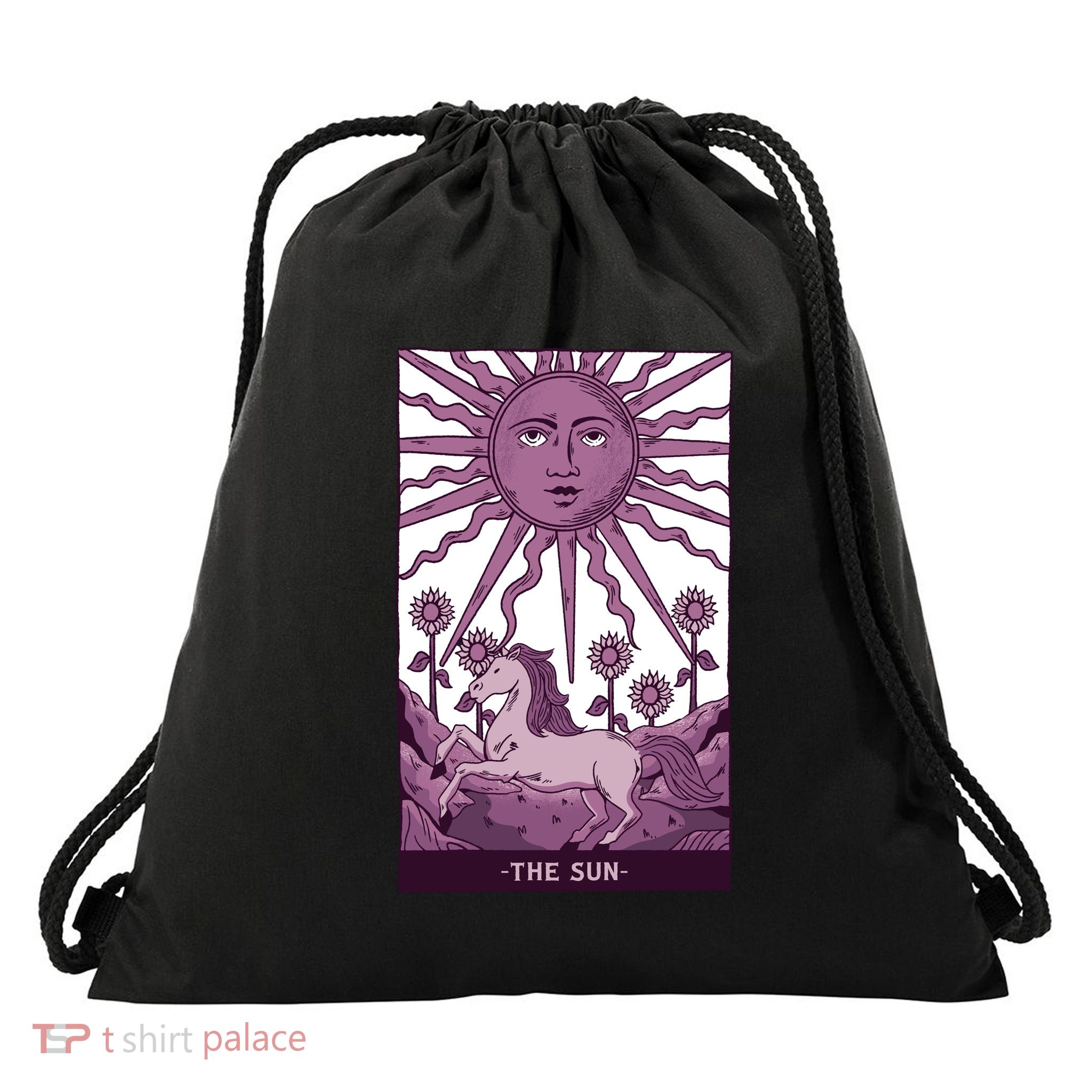 Sun Tarot Card Drawstring Bag