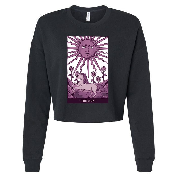 Sun Tarot Card Cropped Pullover Crew