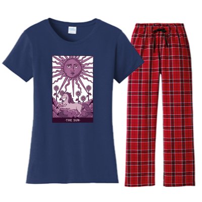 Sun Tarot Card Women's Flannel Pajama Set