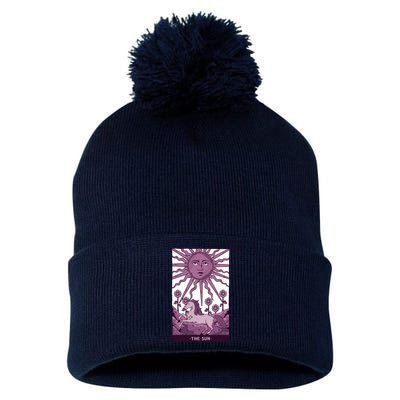 Sun Tarot Card Pom Pom 12in Knit Beanie