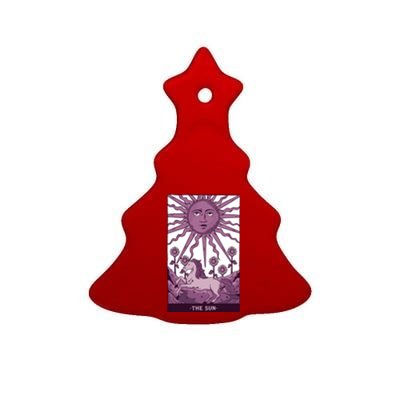 Sun Tarot Card Ceramic Tree Ornament