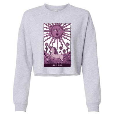 Sun Tarot Card Cropped Pullover Crew