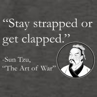 Sun Tzu Quote Stay Strapped Or Get Clapped Vector Backpack