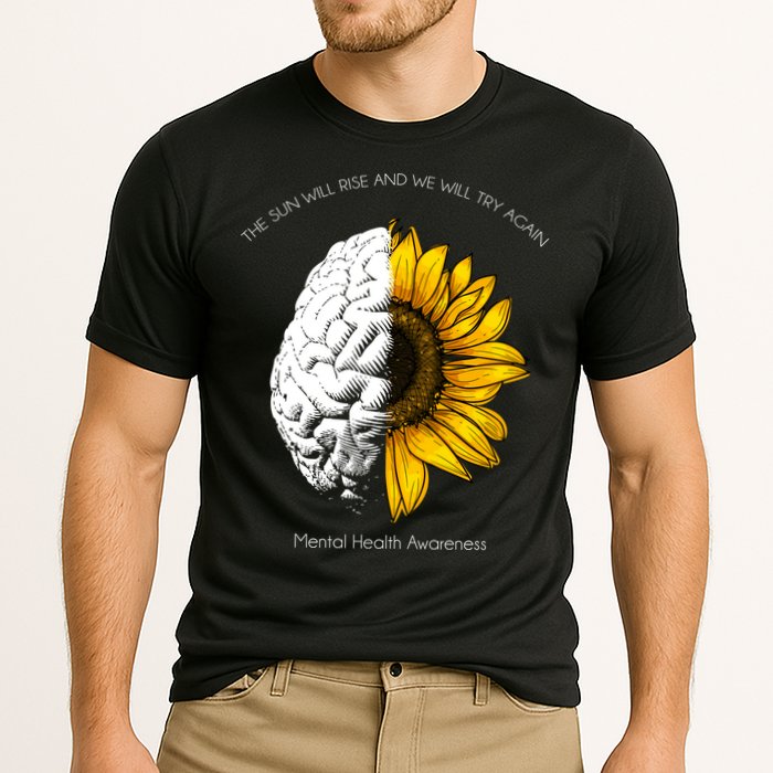 Sun Will Rise We Will Try Again Mental Health Cooling Performance Crew T-Shirt
