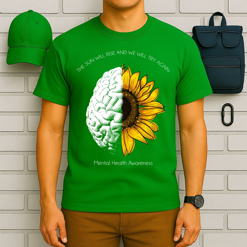 Sun Will Rise We Will Try Again Mental Health T-Shirt