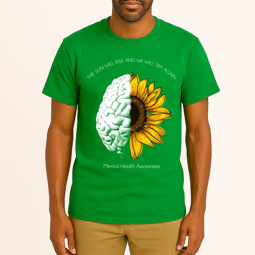 Sun Will Rise We Will Try Again Mental Health Tall T-Shirt