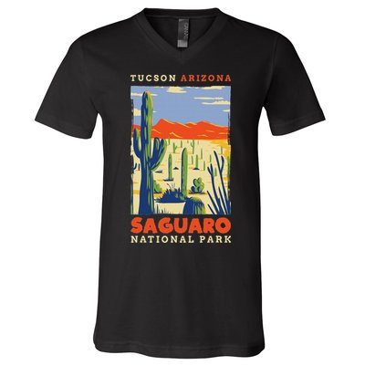 Saguaro Us National Park Tucson Arizona Vintage V-Neck T-Shirt