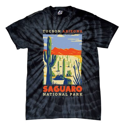 Saguaro Us National Park Tucson Arizona Vintage Tie-Dye T-Shirt
