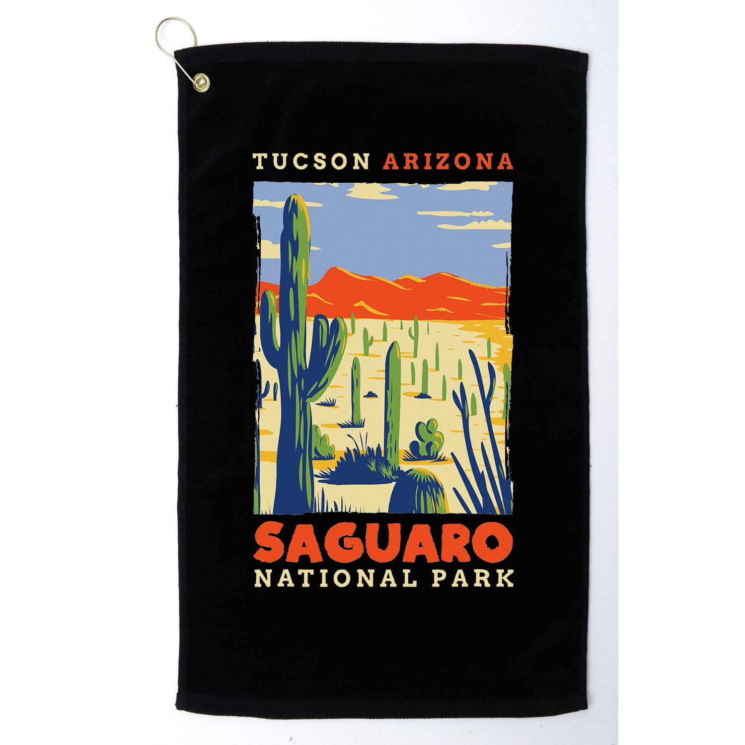 Saguaro Us National Park Tucson Arizona Vintage Golf Towel