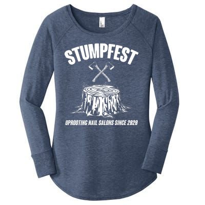 Stumpfest Uprooting Nail Salons Since 2020 Women's Perfect Tri Tunic Long Sleeve Shirt