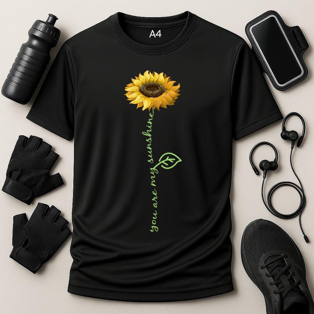 You Are My Sunshine Hippie Sunflower Cooling Performance Crew T-Shirt