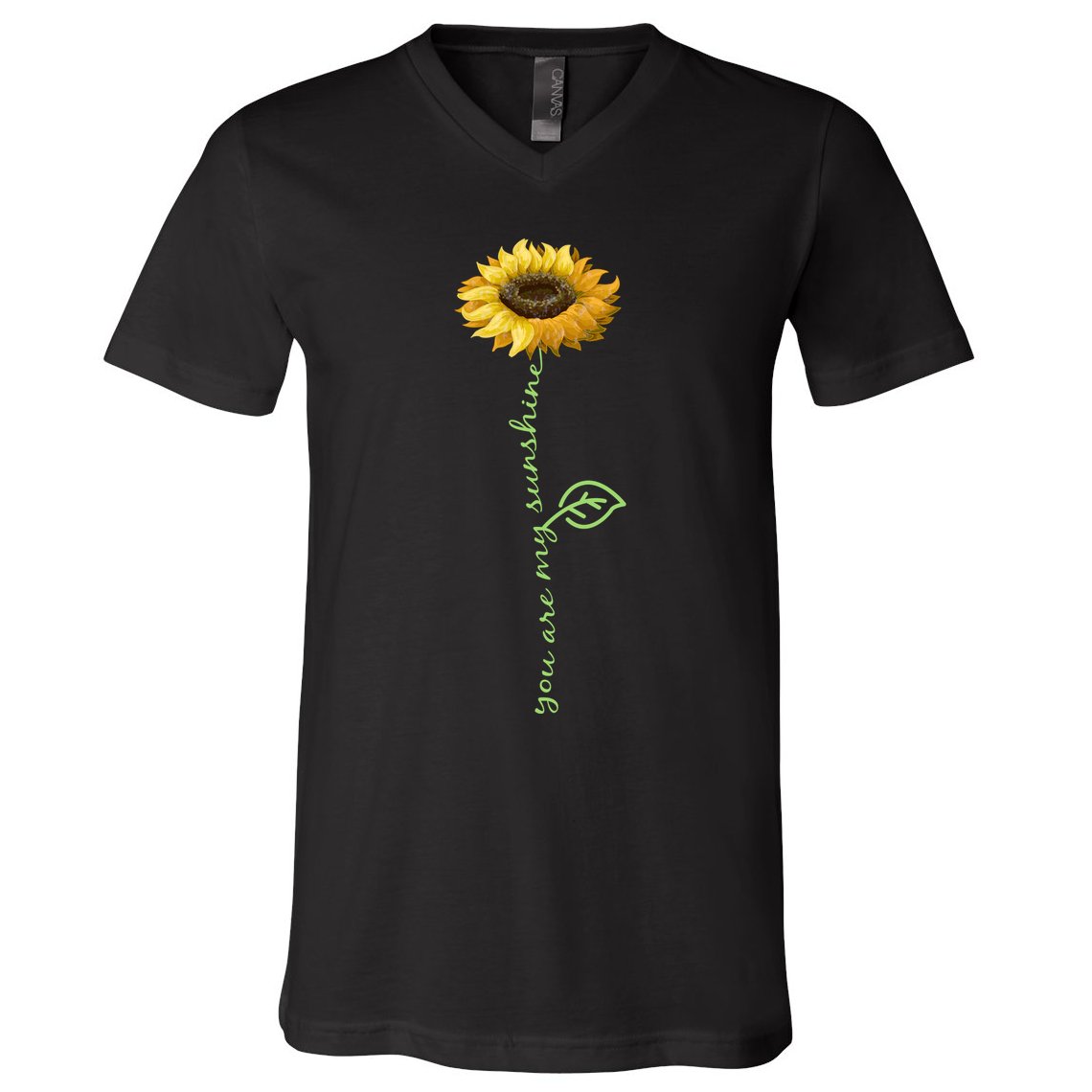 You Are My Sunshine Hippie Sunflower V-Neck T-Shirt