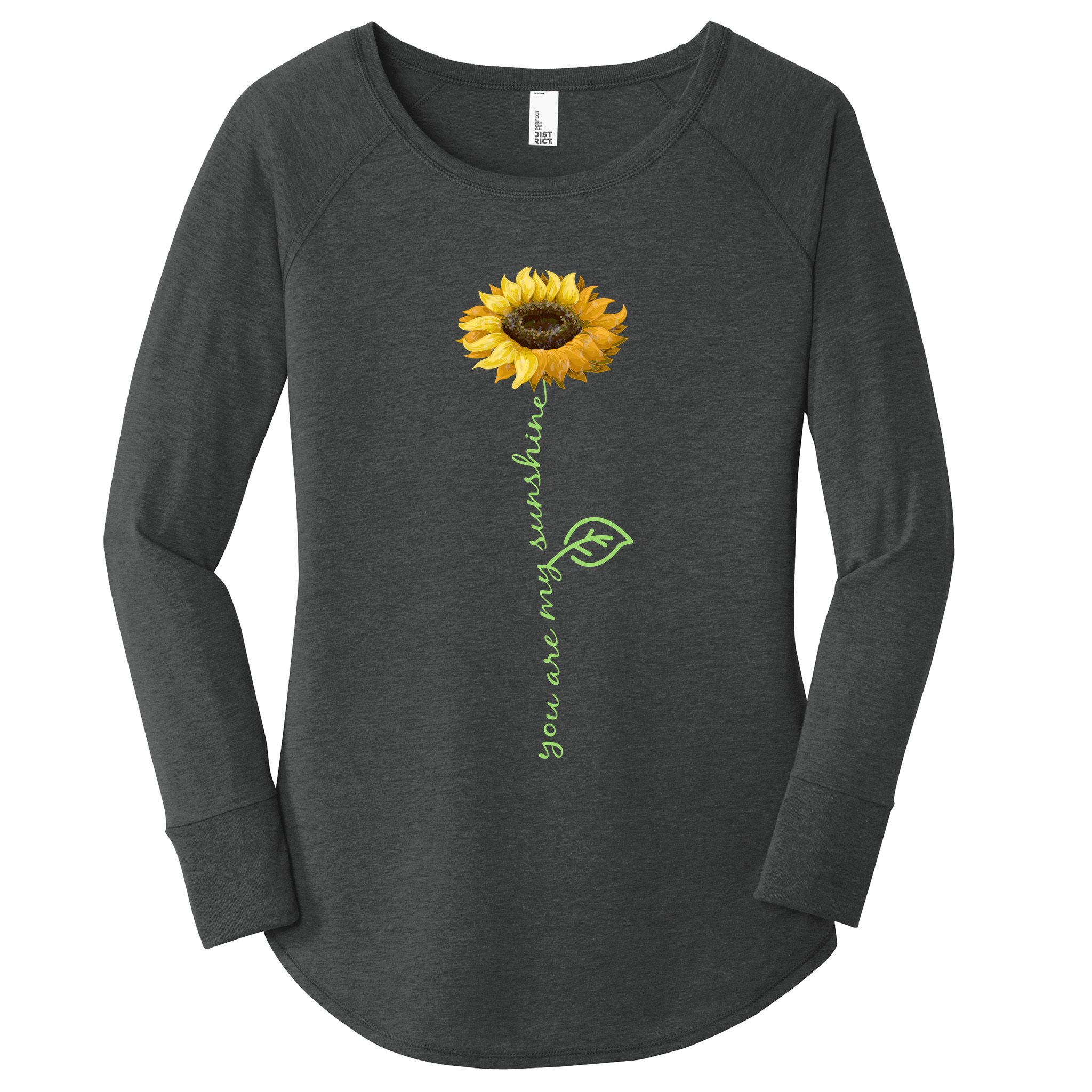 You Are My Sunshine Hippie Sunflower Women's Perfect Tri Tunic Long Sleeve Shirt