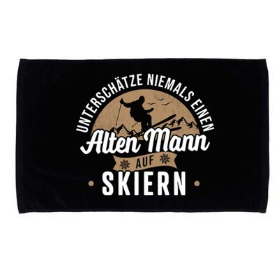 Skiing Underestimates Never An Old On Skis Cool Gift Microfiber Hand Towel