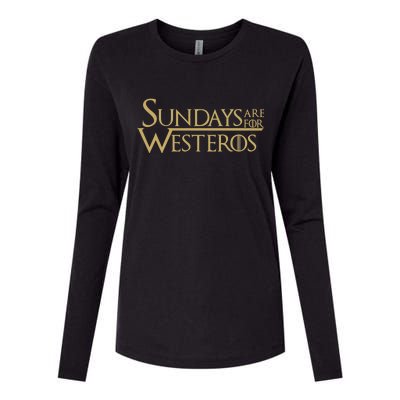 Sundays Are For Westeros Womens Cotton Relaxed Long Sleeve T-Shirt