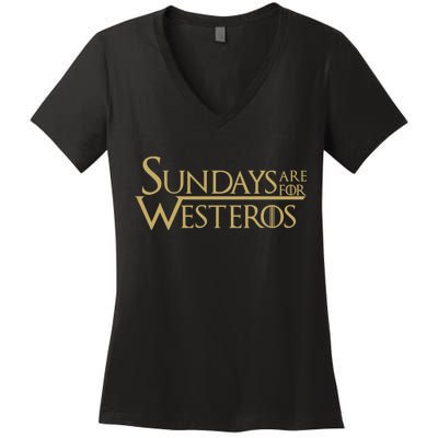 Sundays Are For Westeros Women's V-Neck T-Shirt